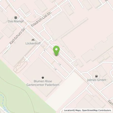 Standortübersicht der Tankstelle Pfalzwerke AG in 33100 Paderborn