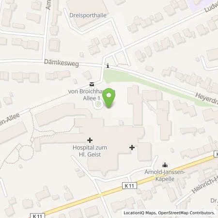 Standortübersicht der Tankstelle Hospital zum Heiligen Geist GmbH & Co. KG in 47906 Kempen