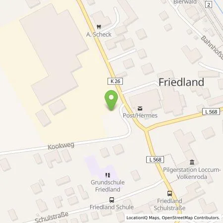 Standortübersicht der Tankstelle L. Baumbach GmbH & Co. KG in 37133 Friedland