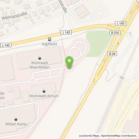 Standortübersicht der Tankstelle eliso GmbH in 79618 Rheinfelden (Baden)