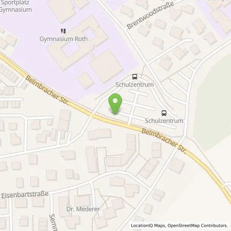 Standortübersicht der Tankstelle Energie Service GmbH der Stadtwerke Roth in 91154 Roth