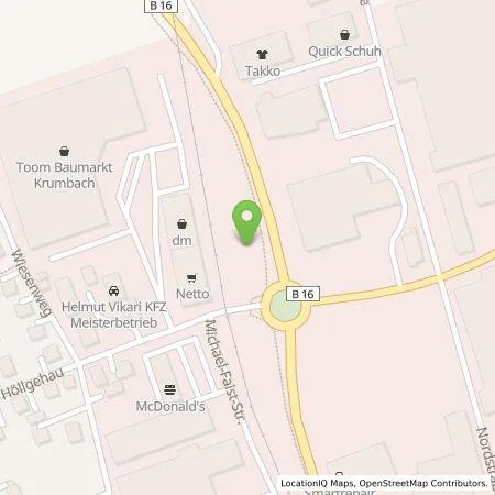 Standortübersicht der Tankstelle E.ON Drive Infrastructure GmbH in 86381 Krumbach (Schwaben)