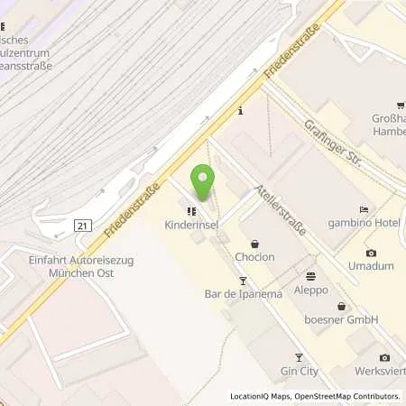 Standortübersicht der Tankstelle eeMobility GmbH in 81671 München