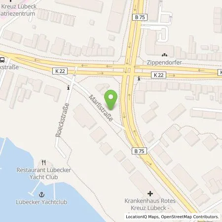 Standortübersicht der Tankstelle Stadtwerke Lübeck Energie GmbH in 23566 Lübeck