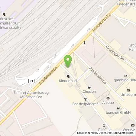 Standortübersicht der Tankstelle eeMobility GmbH in 81671 München