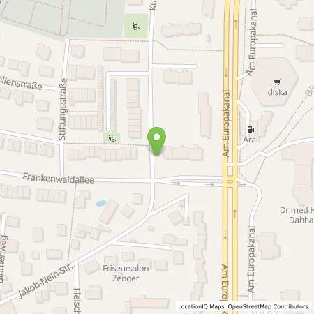 Standortübersicht der Tankstelle EDE - Energiedienst Erlangen GmbH in 91056 Erlangen