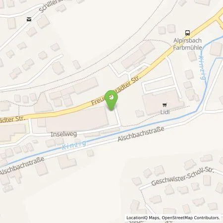 Standortübersicht der Tankstelle Autohaus Roth GmbH in 72275 Alpirsbach