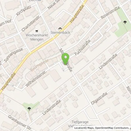 Standortübersicht der Tankstelle Stadtwerke Mengen in 88512 Mengen