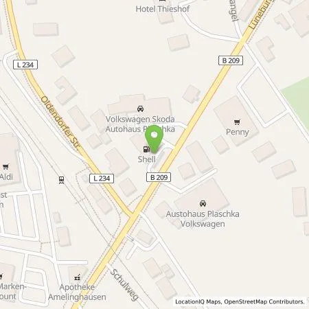 Standortübersicht der Tankstelle team energie GmbH & Co. KG in 21385 Amelinghausen