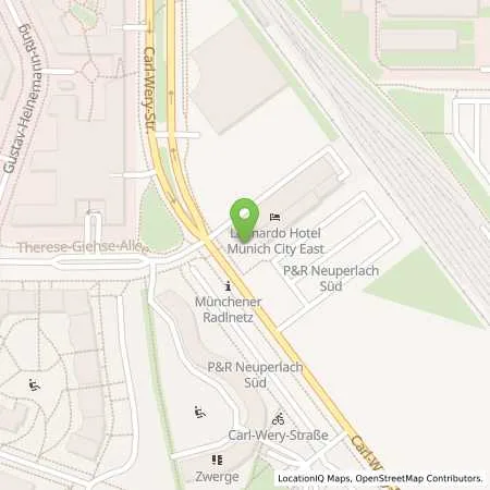 Standortübersicht der Tankstelle Leonardo Hotel Munich City East in 81739 München