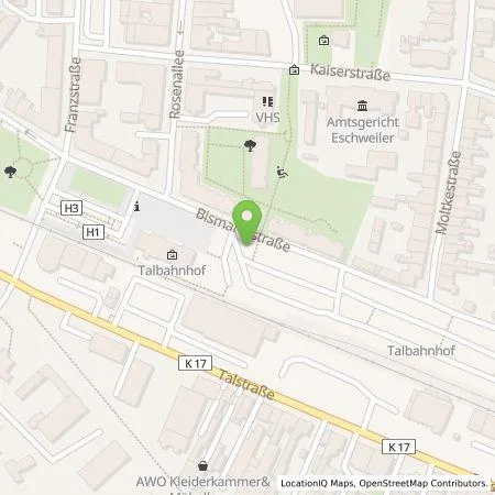 Standortübersicht der Tankstelle EWV Energie- und Wasser-Versorgung GmbH in 52249 Eschweiler