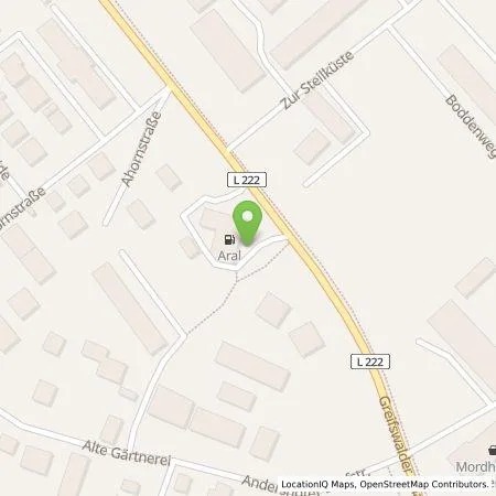 Standortübersicht der Tankstelle SWS Energie GmbH in 18439 Stralsund