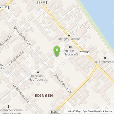 Standortübersicht der Tankstelle MVV Energie AG in 68535 Edingen-Neckarhausen