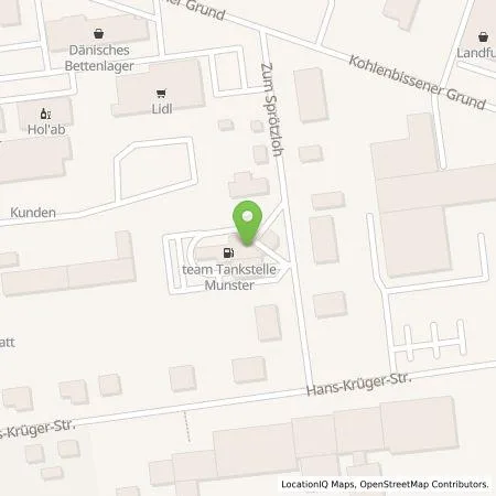 Standortübersicht der Tankstelle team energie GmbH & Co. KG in 29633 Munster