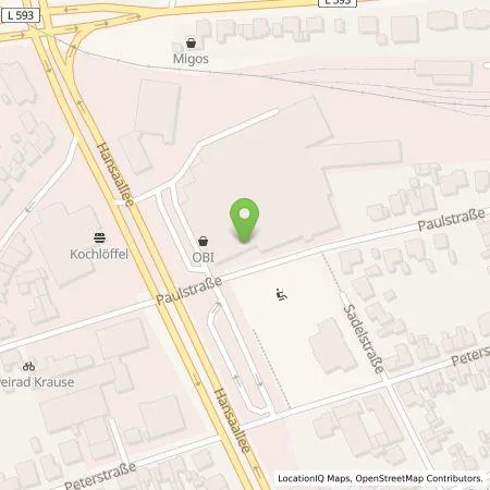 Standortübersicht der Tankstelle OBI Bau- und Heimwerkermarkt Egberts GmbH in 48429 Rheine