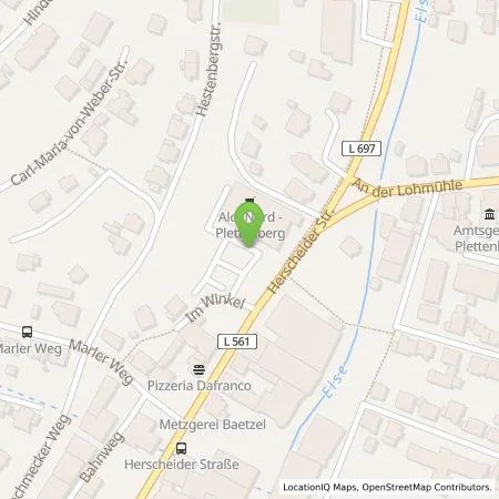 Standortübersicht der Tankstelle ALDI Nord Deutschland Stiftung & Co. KG in 58840 Plettenberg