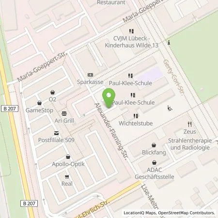 Standortübersicht der Tankstelle Stadtwerke Lübeck Energie GmbH in 23562 Lübeck