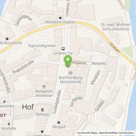 Standortübersicht der Tankstelle N-ERGIE Aktiengesellschaft in 95028 Hof