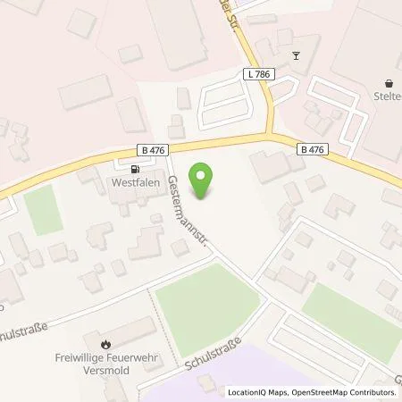 Standortübersicht der Tankstelle Volksbank Versmold eG in 33775 Versmold