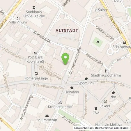 Standortübersicht der Tankstelle B+B Parkhaus GmbH & Co.KG in 55116 Mainz