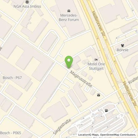 Standortübersicht der Tankstelle eze.network GmbH in 70469 Stuttgart