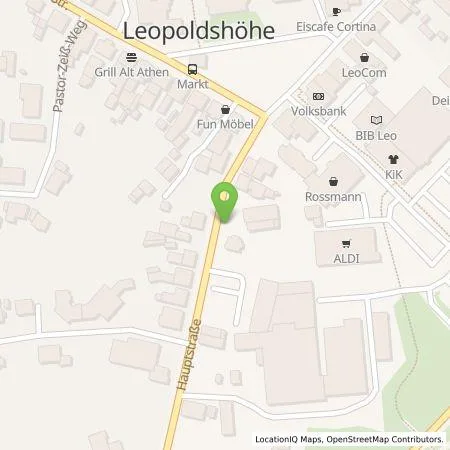 Standortübersicht der Tankstelle Westfalen Weser Ladeservice GmbH in 33818 Leopoldshöhe