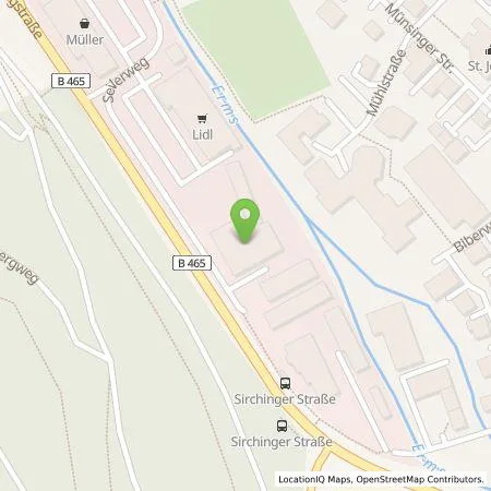 Standortübersicht der Tankstelle BayWa Mobility Solutions GmbH in 72574 Bad Urach