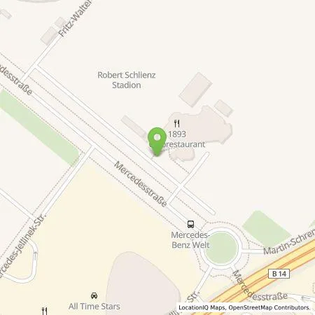 Standortübersicht der Tankstelle Stadtwerke Stuttgart GmbH in 70372 Stuttgart