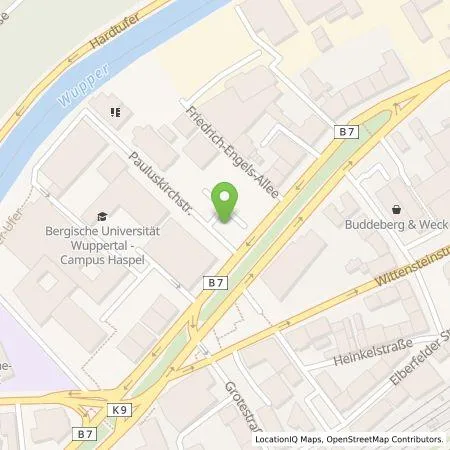 Standortübersicht der Tankstelle WSW Energie & Wasser AG in 42285 Wuppertal