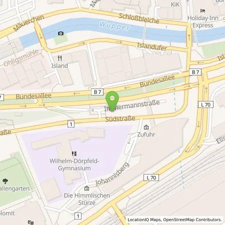 Standortübersicht der Tankstelle WSW Energie & Wasser AG in 42103 Wuppertal