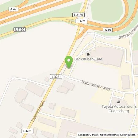 Standortübersicht der Tankstelle EAM Natur Energie GmbH in 34281 Gudensberg