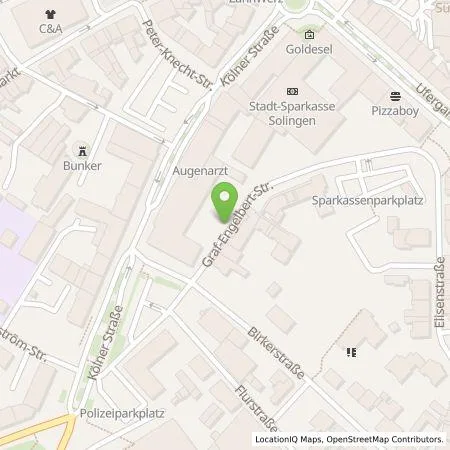 Standortübersicht der Tankstelle Stadtwerke Solingen GmbH in 42651 Solingen