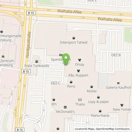 Standortübersicht der Tankstelle REWAG KG in 93059 Regensburg