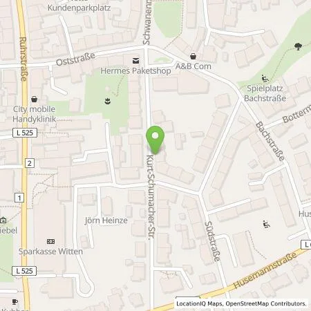 Standortübersicht der Tankstelle Stadtwerke Witten Energielösungen GmbH in 58452 Witten