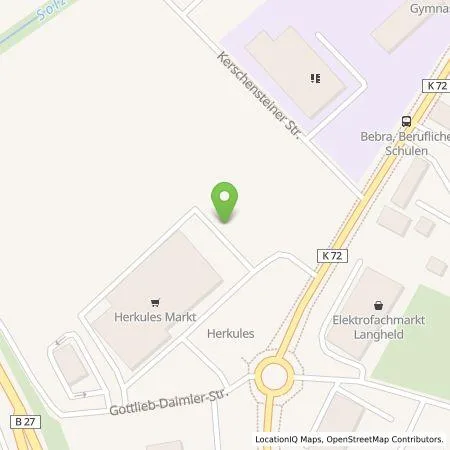 Standortübersicht der Tankstelle TEAG Mobil GmbH in 36179 Bebra