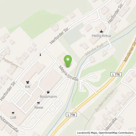 Standortübersicht der Tankstelle amperio GmbH in 32602 Vlotho