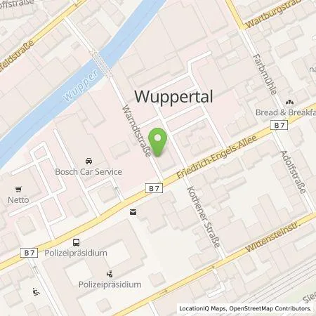 Standortübersicht der Tankstelle BP Europa SE in 42285 Wuppertal