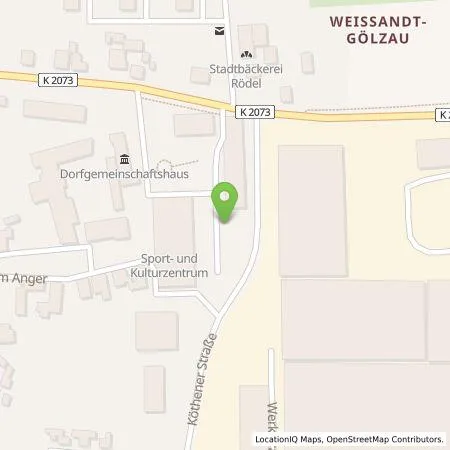 Standortübersicht der Tankstelle Köthen Energie GmBH in 06369 Weißandt-Gölzau