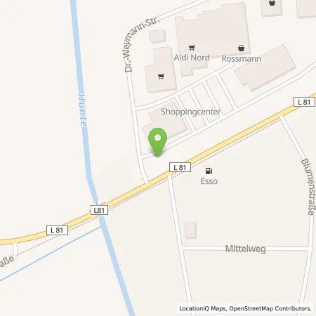 Standortübersicht der Tankstelle Osnabrücker Parkstätten-Betriebsgesellschaft mbH in 49163 Bohmte