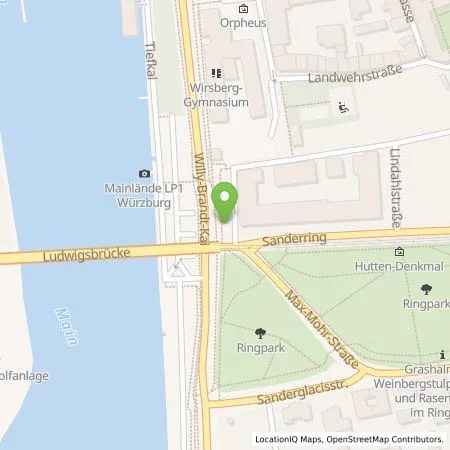 Standortübersicht der Tankstelle Stadtwerke Würzburg AG in 97070 Würzburg
