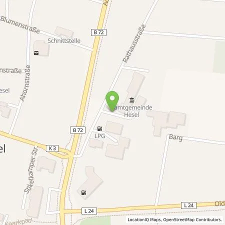 Standortübersicht der Tankstelle EWE Go GmbH in 26835 Hesel