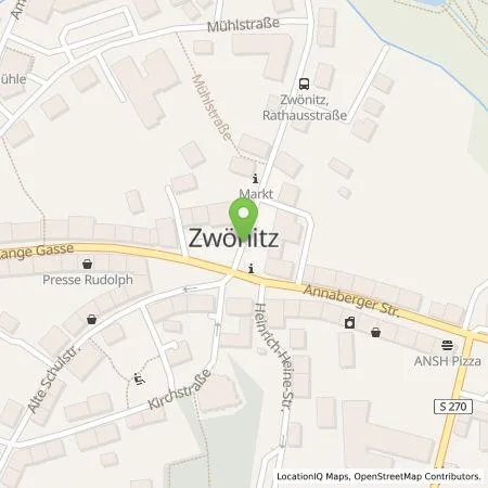 Standortübersicht der Tankstelle Energielösung GmbH in 08297 Zwönitz