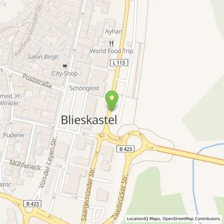 Standortübersicht der Tankstelle Biosphären Stadtwerke GmbH & Co. KG in 66440 Blieskastel