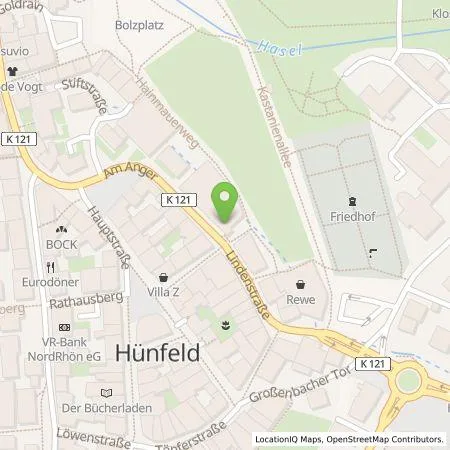 Standortübersicht der Tankstelle RhönEnergie Fulda GmbH in 36088 Hünfeld