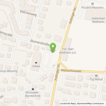 Standortübersicht der Tankstelle EDEKA Südbayern Handels Stiftung & Co KG in 82362 Weilheim i. OB