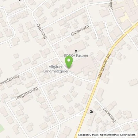 Standortübersicht der Tankstelle Präg Energiedienstleistungen GmbH & Co. KG in 87634 Obergünzburg