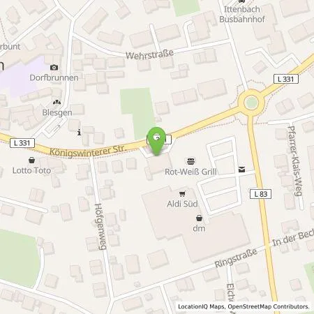 Standortübersicht der Tankstelle Fred Pfennings GmbH & Co. KG in 53639 Koenigswinter