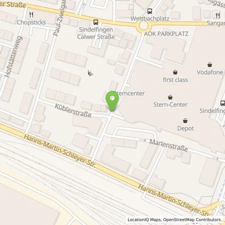 Standortübersicht der Tankstelle Wattif Europe GmbH in 71063 Sindelfingen