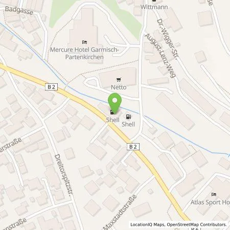 Standortübersicht der Tankstelle Shell Deutschland GmbH in 82467 Garmisch-Partenkirchen