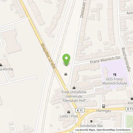 Standortübersicht der Tankstelle NEW Niederrhein Energie und Wasser GmbH in 41065 Mönchengladbach